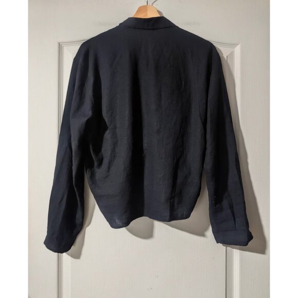 Aritzia Wilfred Free | Aperitif Tie-front Linen Top In Black - Picture 5 of 10